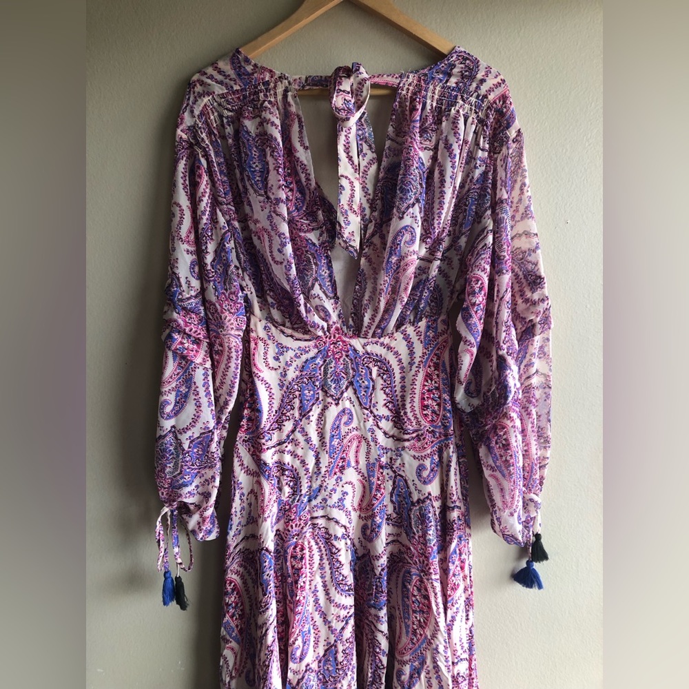 NEW Free People Women Mirage boho printed maxi dress pink Size 0 - Picture 12 of 16
